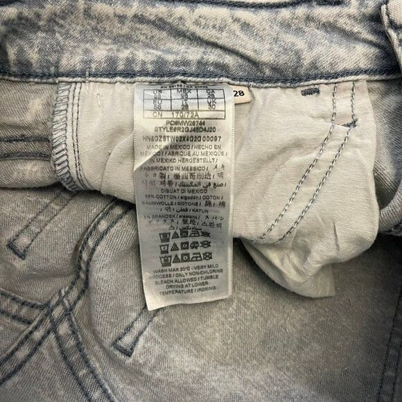 Guess Acid Wash Y2K Wide Leg Crop Jeans - Picture 10 of 11